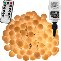 VOLTRONIC® 50 LED Lichterkette Party, warmweiß, Adapter, FB