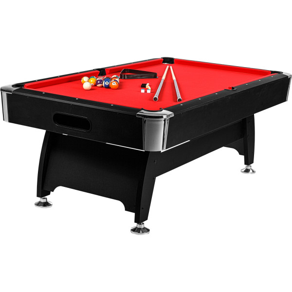 GAMESPLANET® 7 ft Billardtisch "Premium", Farbe schwarz/rot