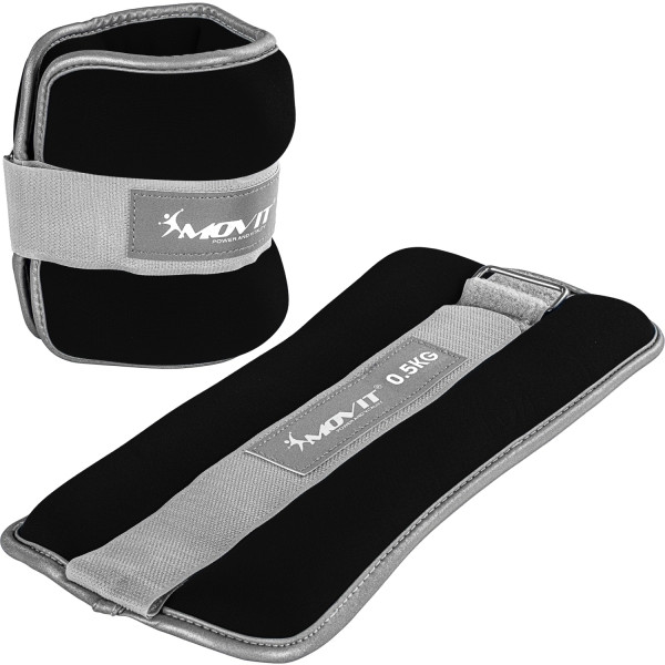MOVIT® Neopren Gewichtsmanschetten 2x0,5 kg schwarz reflex