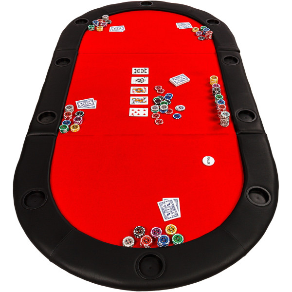GAMES PLANET® Pokerauflage klappbar faltbar, rot
