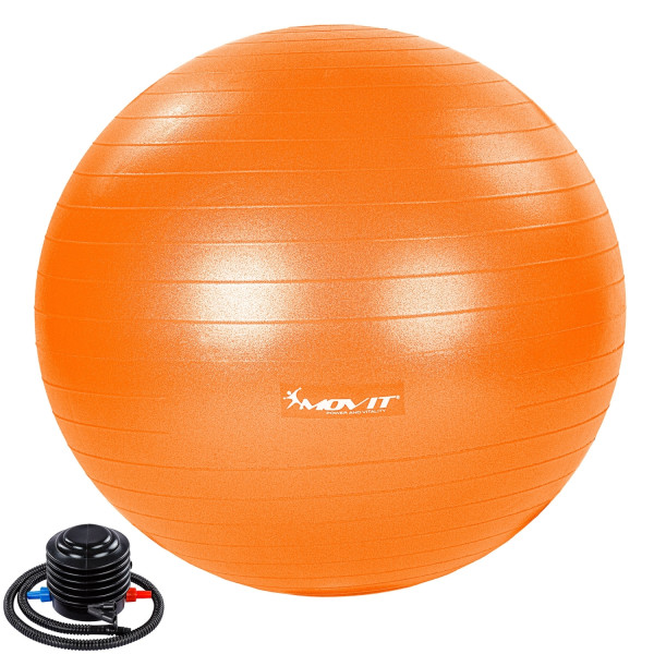 MOVIT® Gymnastikball mit Fußpumpe, 65 cm, orange