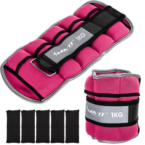 MOVIT® Neopren Gewichtsmanschetten 2x 1 kg pink