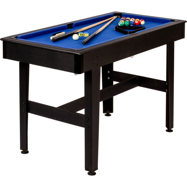 GAMES PLANET® 4ft Billardtisch COMPACT, schwarzes Dekor,blau