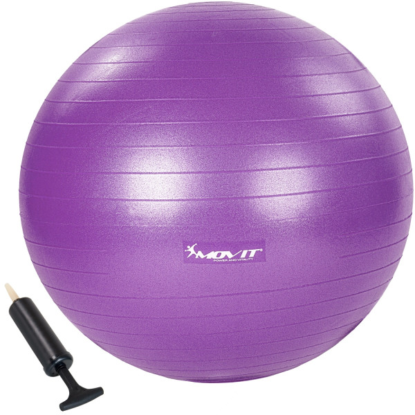 MOVIT® Gymnastikball mit Handpumpe, 75 cm, Violett