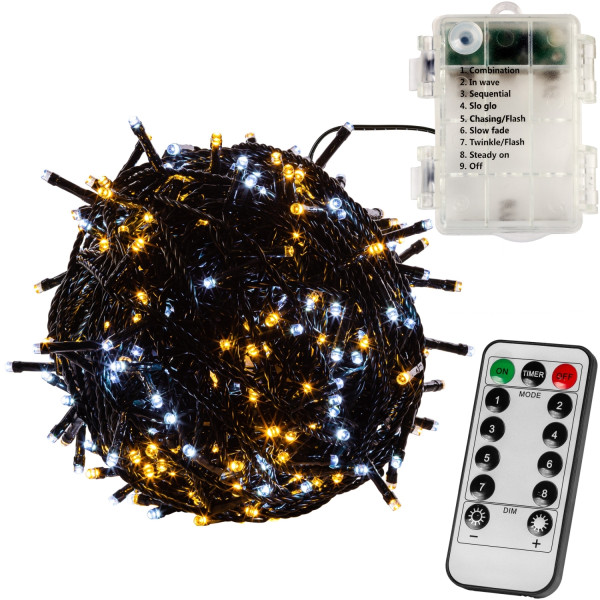 VOLTRONIC® LED Lichterkette Batterie + Fernbedienung