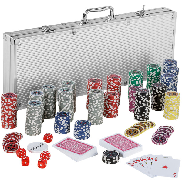 GAMES PLANET® Pokerkoffer, 500 Laserchips, Aluminium