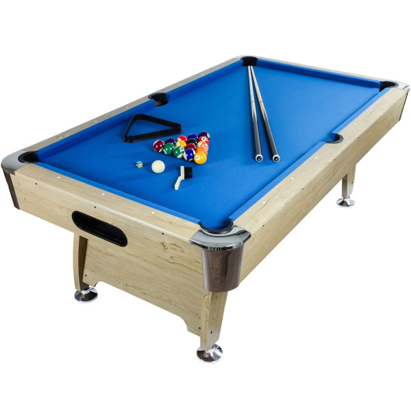 GAMES PLANET® 8 ft Billardtisch "Premium", Farbe hell / blau