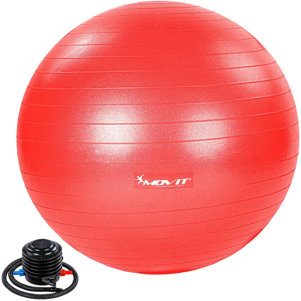 MOVIT® Gymnastikball mit Fußpumpe, 85 cm, rot