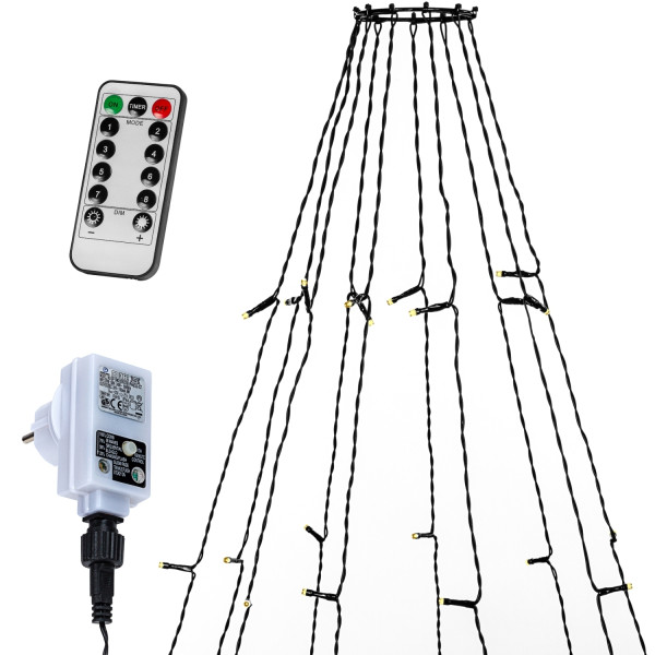 VOLTRONIC® Lichterkette Flaggenmast 360 LED warmweiß