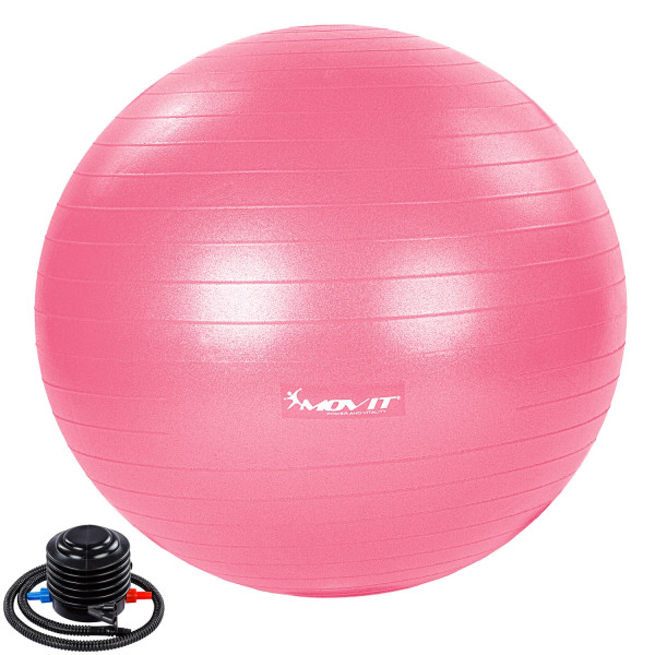 MOVIT® Gymnastikball mit Fußpumpe, 75 cm, pink