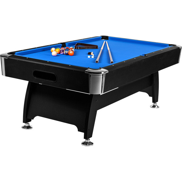 GAMES PLANET® 8 ft Billardtisch "Premium", Farbe schwarz/blau