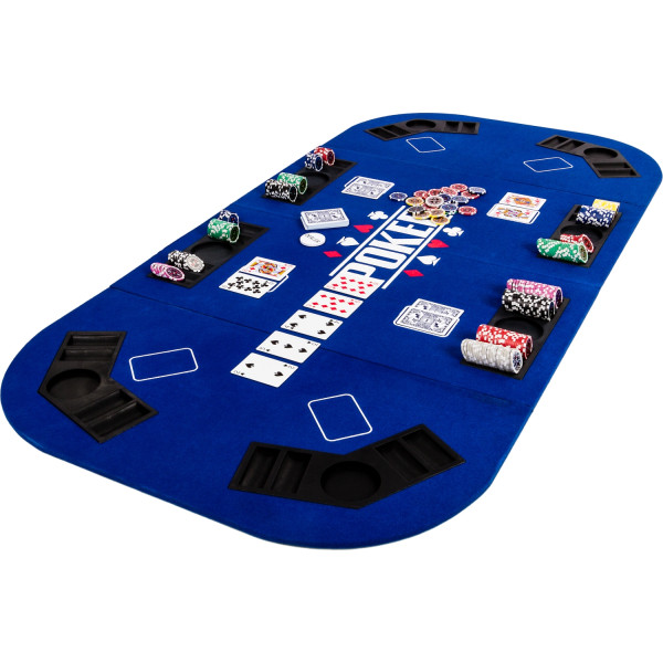 GAMES PLANET® Pokerauflage 160x80cm, blau