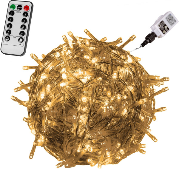 VOLTRONIC® 400 LED Lichterkette, warm-weiß, Kabel transp, FB