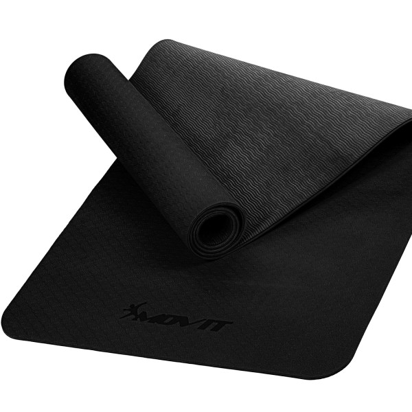 MOVIT® TPE Gymnastikmatte, 190x60x0,6cm, schwarz
