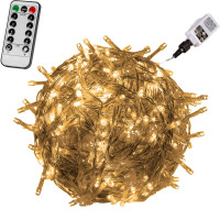 VOLTRONIC® 200 LED Lichterkette, warm-weiß, Kabel transp, FB