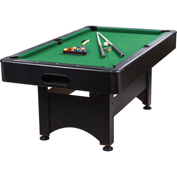 GAMES PLANET® 6 ft Billardtisch Trendline, schwarz/grün