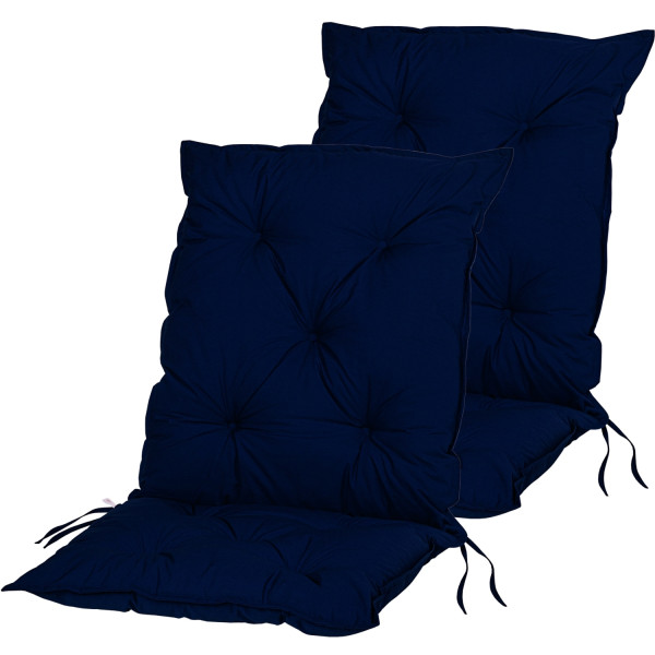 STILISTA® 2er Set Stuhlauflage Niedriglehner blau