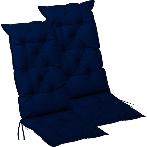 STILISTA® 2er Set Stuhlauflage Hochlehner blau
