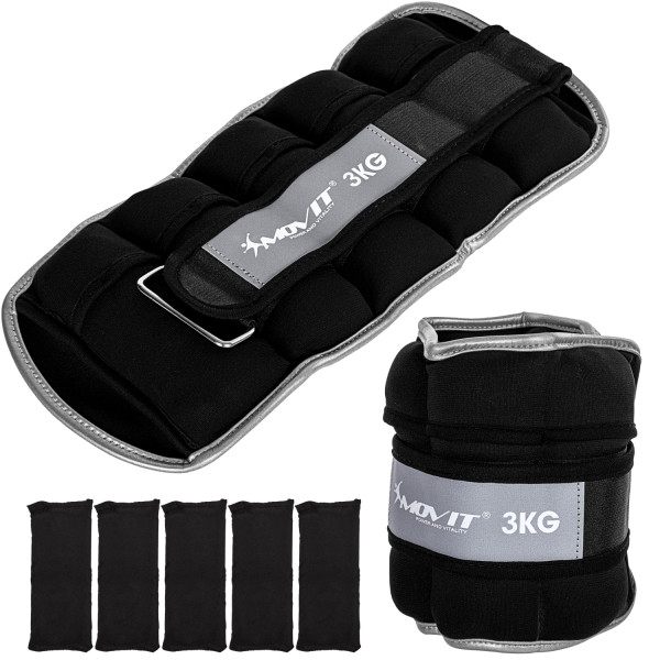 MOVIT® Neopren Gewichtsmanschetten 2x 3 kg schwarz