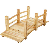 STILISTA Holzbrücke 150 x 65 x 53 cm, geölt, belastbar bis 150 kg, hellbraun