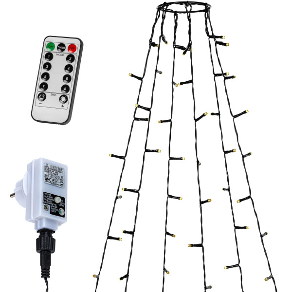 VOLTRONIC® Lichterkette Flaggenmast 192 LED warmweiß