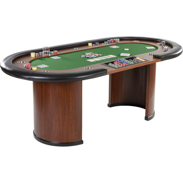 GAMES PLANET® XXL Pokertisch GRÜN ROYAL FLUSH, 213x106x75