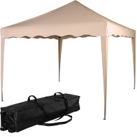 INSTENT® Pavillon "BASIC" 3x3,Trolley, Stahl, champagner