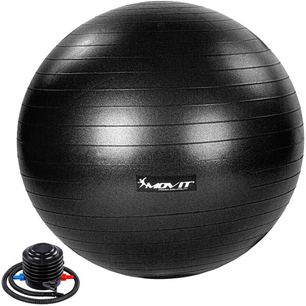 MOVIT® Gymnastikball mit Fußpumpe, 85 cm, schwarz