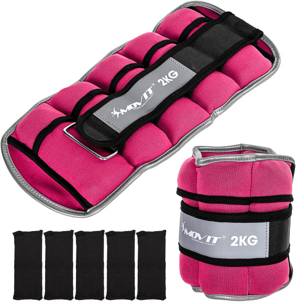 MOVIT® Neopren Gewichtsmanschetten 2x 2 kg pink
