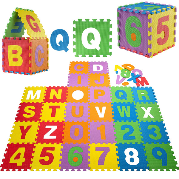 GAMES PLANET® Kinder Puzzlematte 86 tlg Zahlen Buchstaben