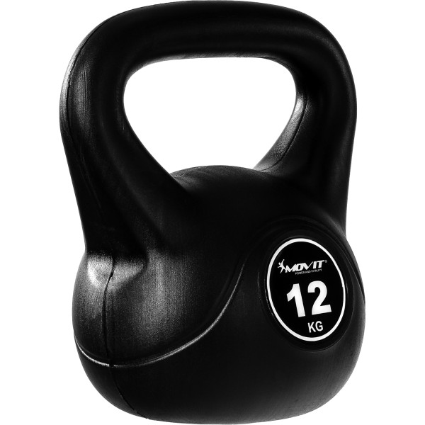 MOVIT® 12kg Kettlebell Kugelhantel schwarz