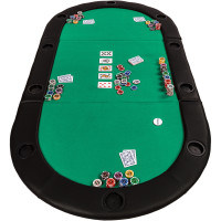 GAMES PLANET® Pokerauflage klappbar faltbar, grün