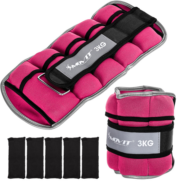 MOVIT® Neopren Gewichtsmanschetten 2x 3 kg pink
