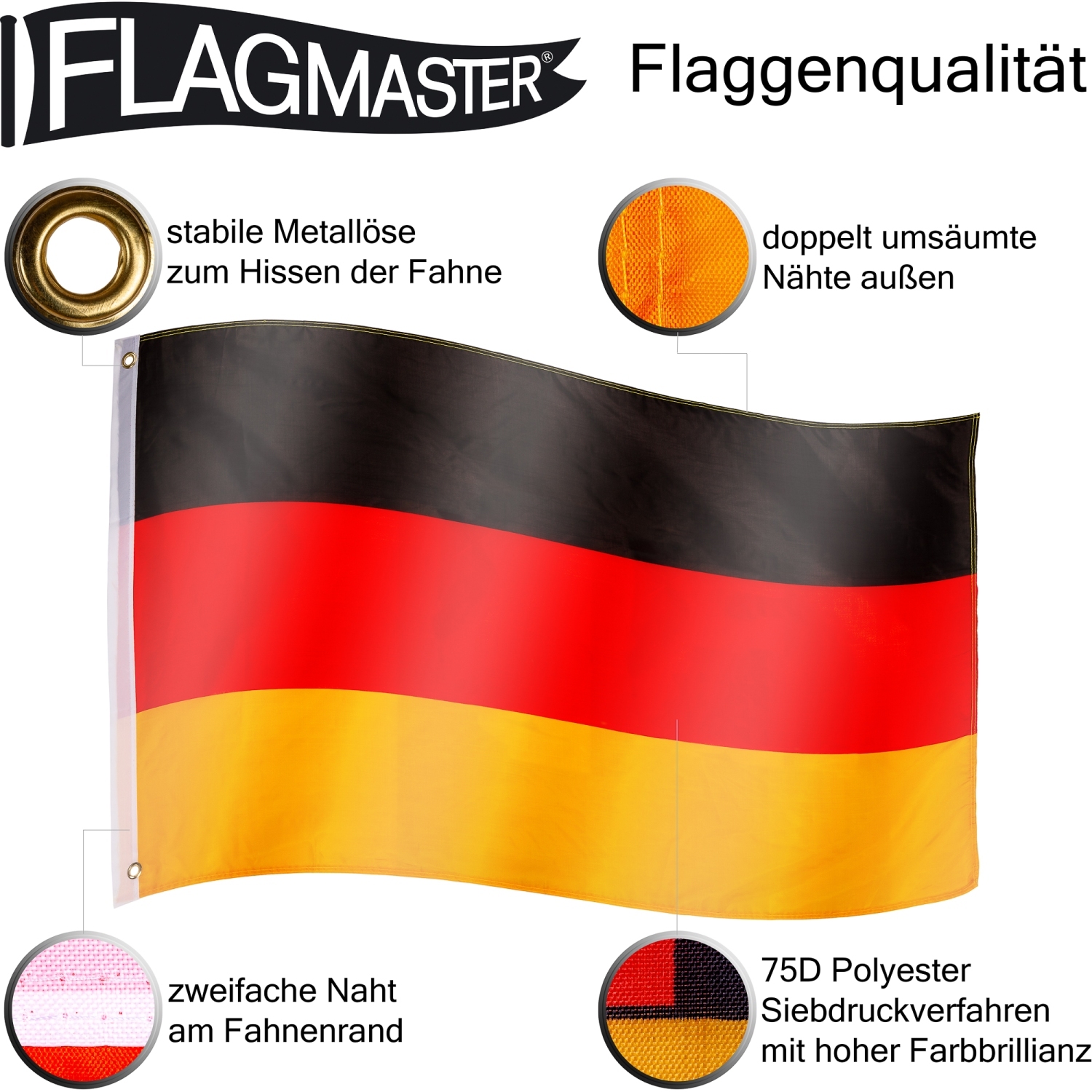 FLAGMASTER® Fahne Deutschland Fussball Flagge