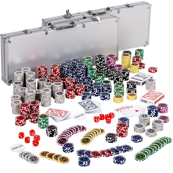 GAMES PLANET® Pokerkoffer, 1000 Laserchips, Aluminium